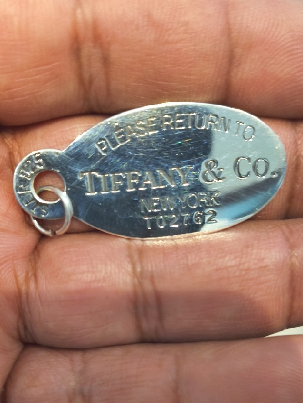 Tiffany & Co. Polished Silver Oval Return Tag